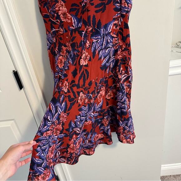 Rebecca Taylor Blue Red Floral Silk Mini Dress 4 - Picture 11 of 16
